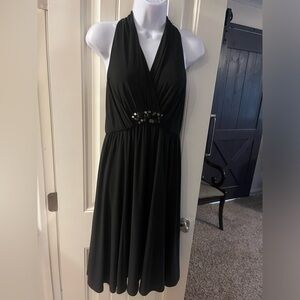 Evan Picone Black V-Neck Sleeveless Knee Length Dress, Size 4